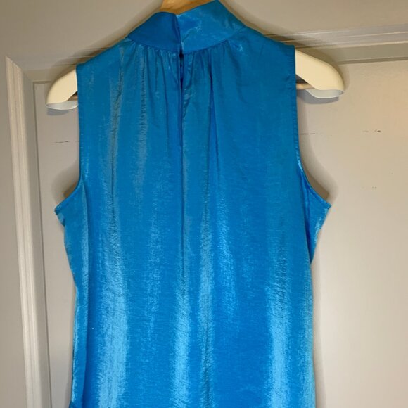 Worthington Sleeveless Gathered Satin Holter Tie Blouse, in Women's Size L - Picture 8 of 10